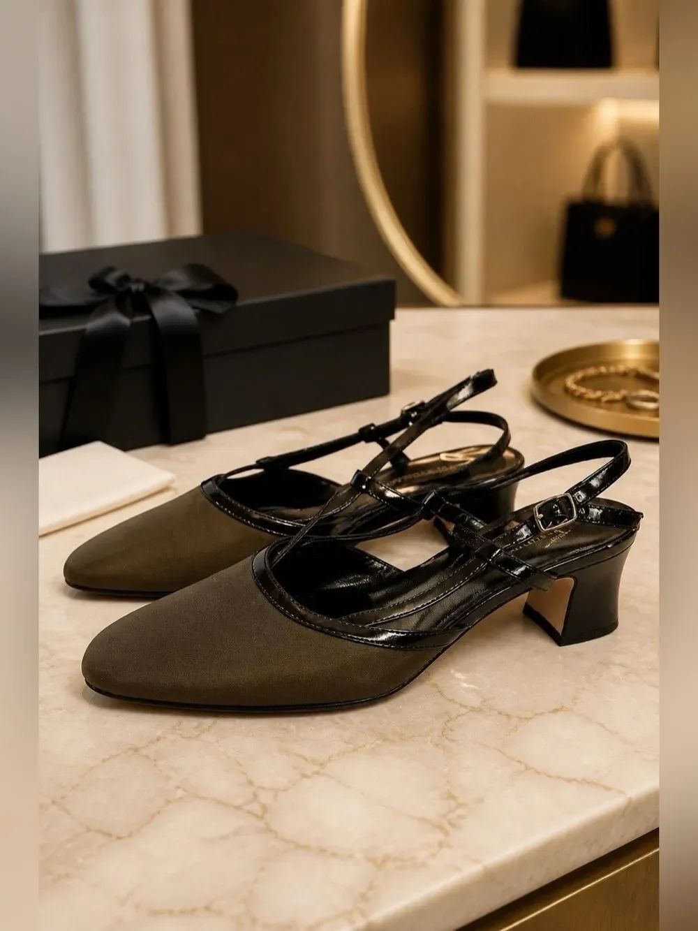 BLACK WORTHINGTON SLING-BACKS with 2” HEELS SIZE 8